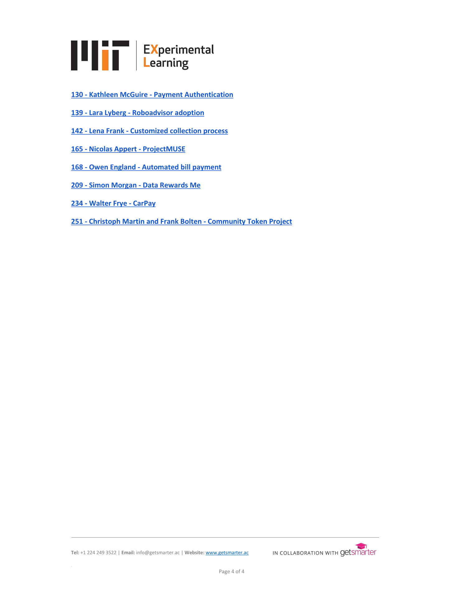 MIT Fintech Top 50 Capstone Projects — Strategic roadmaps, page 4